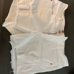 Guess White Distressed Shorts